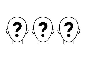anonymous set head with sign question line icon vector image