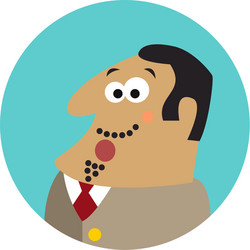 Boss face icon vector