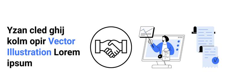 business handshake analytics and documentation vector image