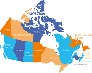 Canada Map Provinces & Territories Vector Image