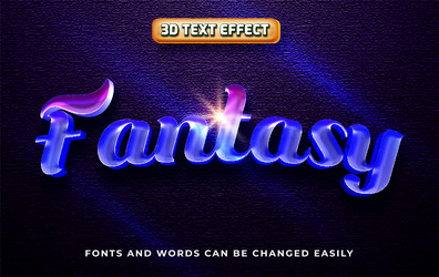 Fantasy 3d editable text effect style vector