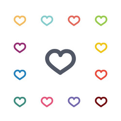 Heart flat icons set vector