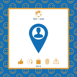 map pointer with man silhouette vector image