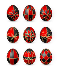 Red and White Easter Egg Pattern vector image