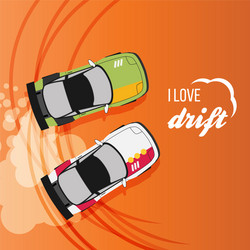 Top view of a drifting car vector