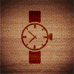 Watchclock flat modern web button and space vector