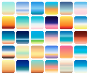 30 sunset sky gradients backgrounds set vector