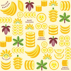 geometric background with banana design elements vector image