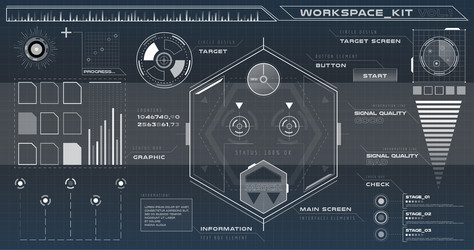 Modern UI Interface Elements - HUD vector image