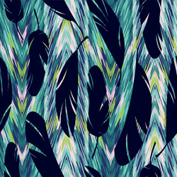 Seamless pattern bright abstract feathers vector