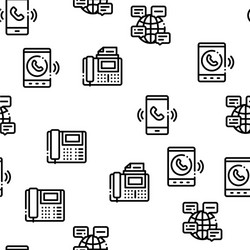 Voip calling system seamless pattern vector