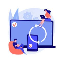 Cross-Device Synchronization Concept vector image