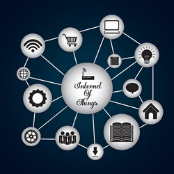 Multimedia icon set internet of things design vector