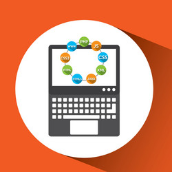programming languages notebook computer digital vector image