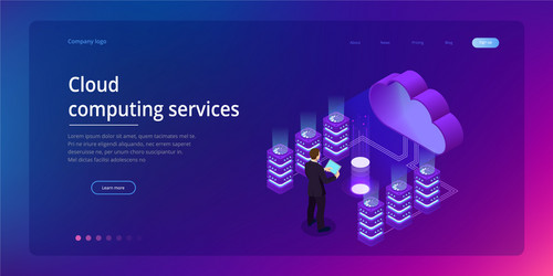 Web page design templates cloud computing concept vector