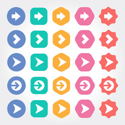 arrow set navigation icon website element vector image