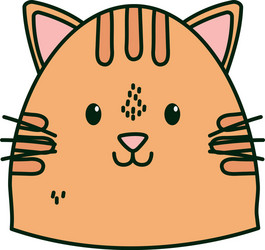 cute cat face cartoon icon vector