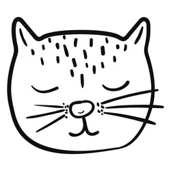 Sleeping cat hand drawn avatar vector