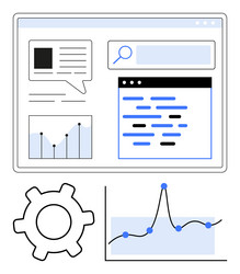 web interface with analytics and seo elements vector image