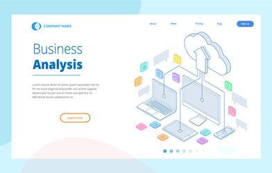 web page design templates cloud computing concept vector image