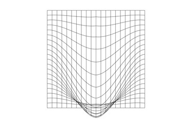 distorted outline square grid warped mesh texture vector image