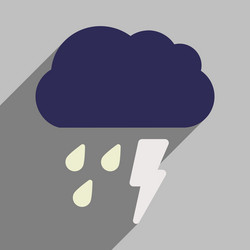 Flat with shadow icon and mobile application rain vector