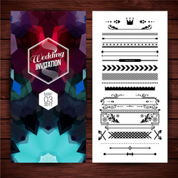 image of wedding invitation with text and objects vector image