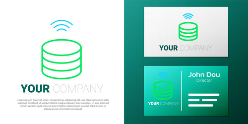 line smart server data web hosting icon isolated vector image