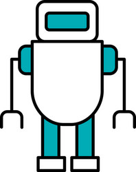 robot icon image half line color style vector image