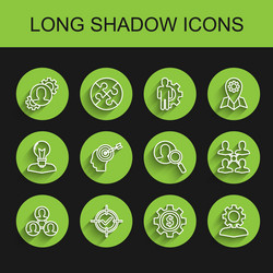 set line project team base target and check mark vector image