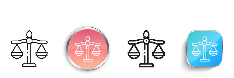balance icon thin linear regular and button style vector image