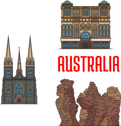 historic architecture and sightseings of australia vector