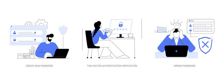 Password management abstract concept vector