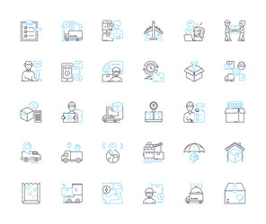 Speedy shipping linear icons set swift expedited vector