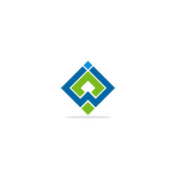 Square geometry shape company logo vector