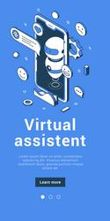 Virtual assistant robot bot customers support vector