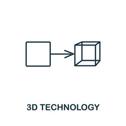 3d technology icon from printing collection vector image
