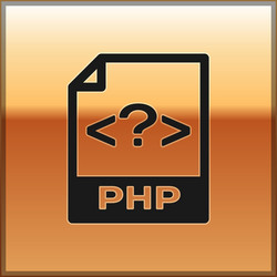 Black php file document icon download button vector