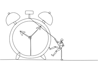 continuous one line drawing smart robot climbing vector image