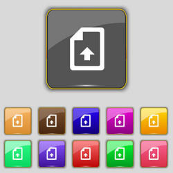 export upload file icon sign set with eleven vector image