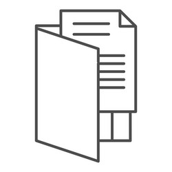 open folder thin line icon file vector image