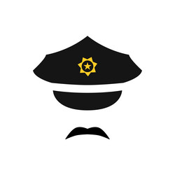 Police officer avatar icon man in cap vector