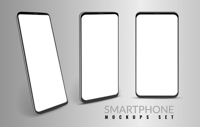 Realistic smartphone mockup set cellphone frame Vector Image