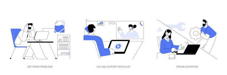 Software support line abstract concept vector