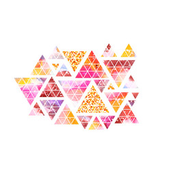 triangular space design abstract watercolor vector image