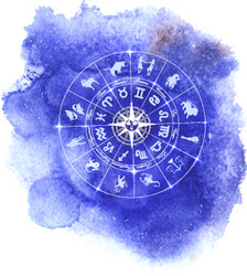 Zodiacal Circle with Constellations Vector Image