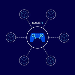 Gamefi concept blockchain game vector