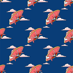 unknown flying object seamless pattern vector image
