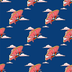 Unknown flying object seamless pattern vector