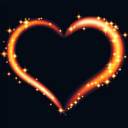 abstract design - fiery heart with glowing vector